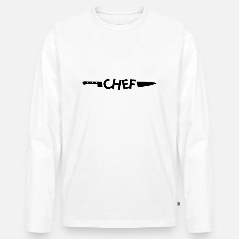 CHEF - Men's Premium Organic Long Sleeve Shirt - white