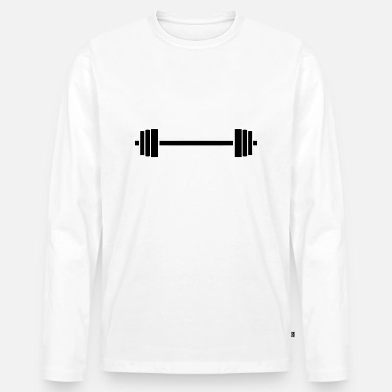 hantel - Männer Premium Bio Langarmshirt - Weiß
