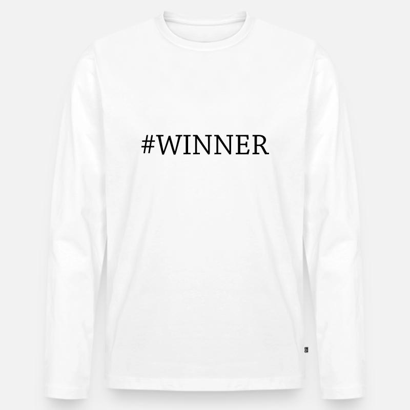 Winner - Männer Premium Bio Langarmshirt - Weiß