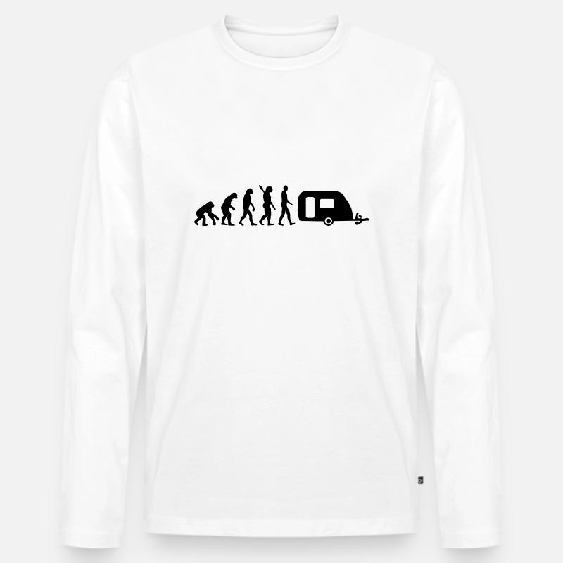 Evolution Camping - Men's Premium Organic Long Sleeve Shirt - white