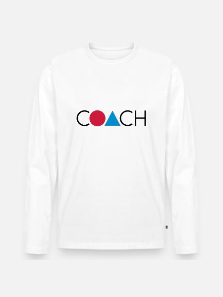 GEO COACH - Männer Premium Bio Langarmshirt - Weiß