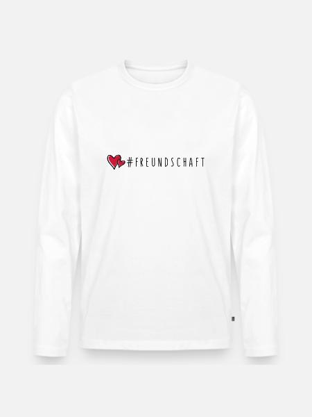 freundschaft herzen - Männer Premium Bio Langarmshirt - Weiß