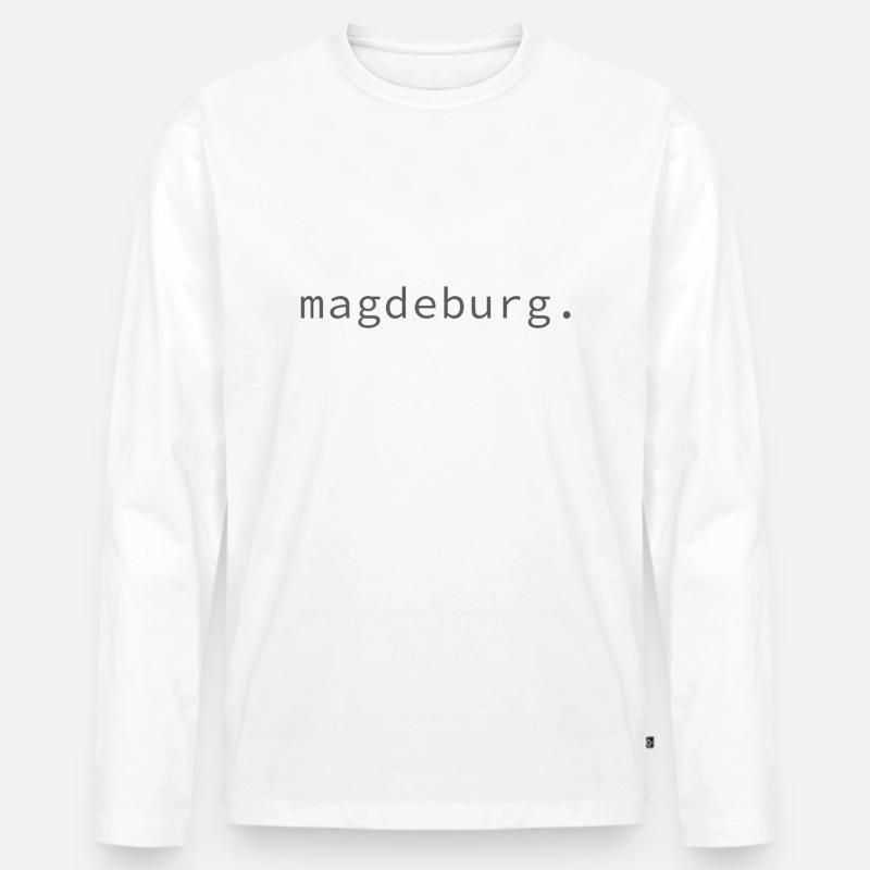 magdeburg. - Männer Premium Bio Langarmshirt - Weiß