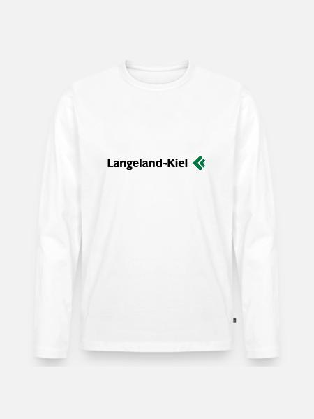 Langeland Kiel - Premium økologisk langærmet T-shirt til mænd - hvid