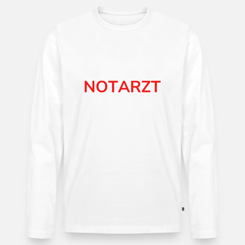 NOTARZT - Männer Premium Bio Langarmshirt - Weiß