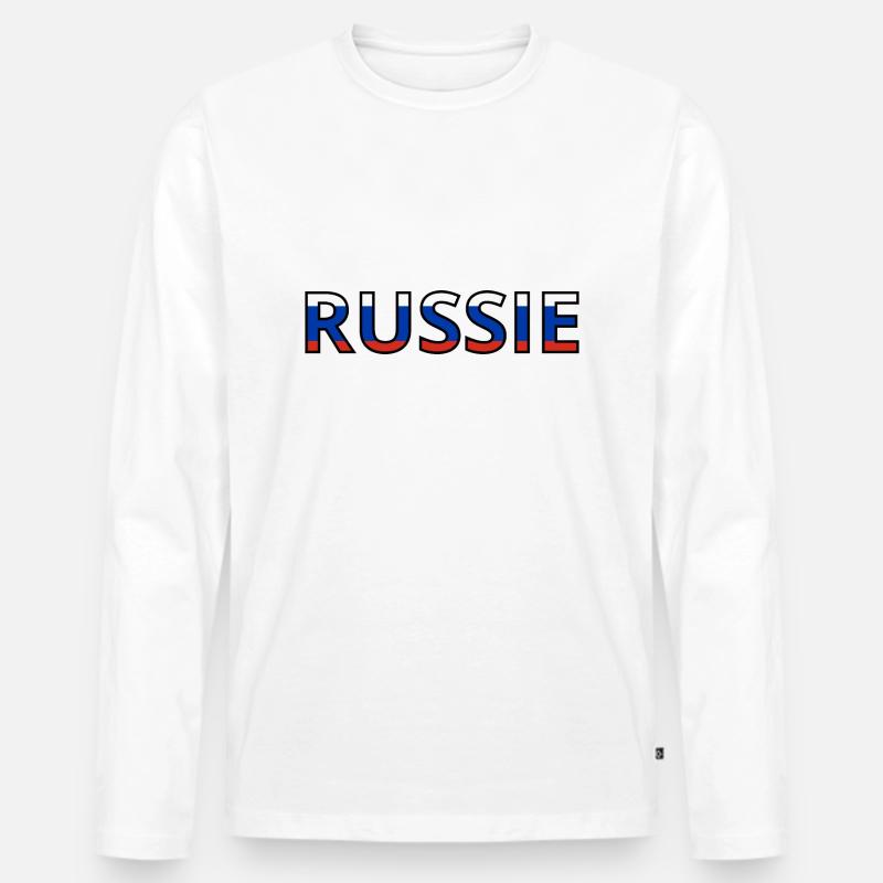 Russi-Flagge - Männer Premium Bio Langarmshirt - Weiß