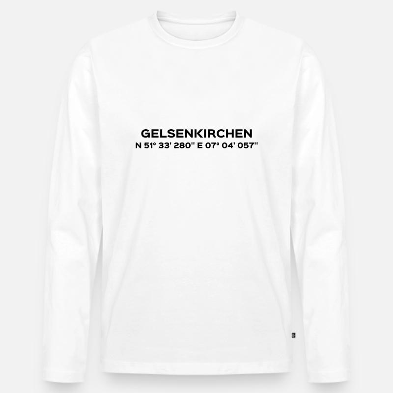 Gelsenkirchen - Männer Premium Bio Langarmshirt - Weiß