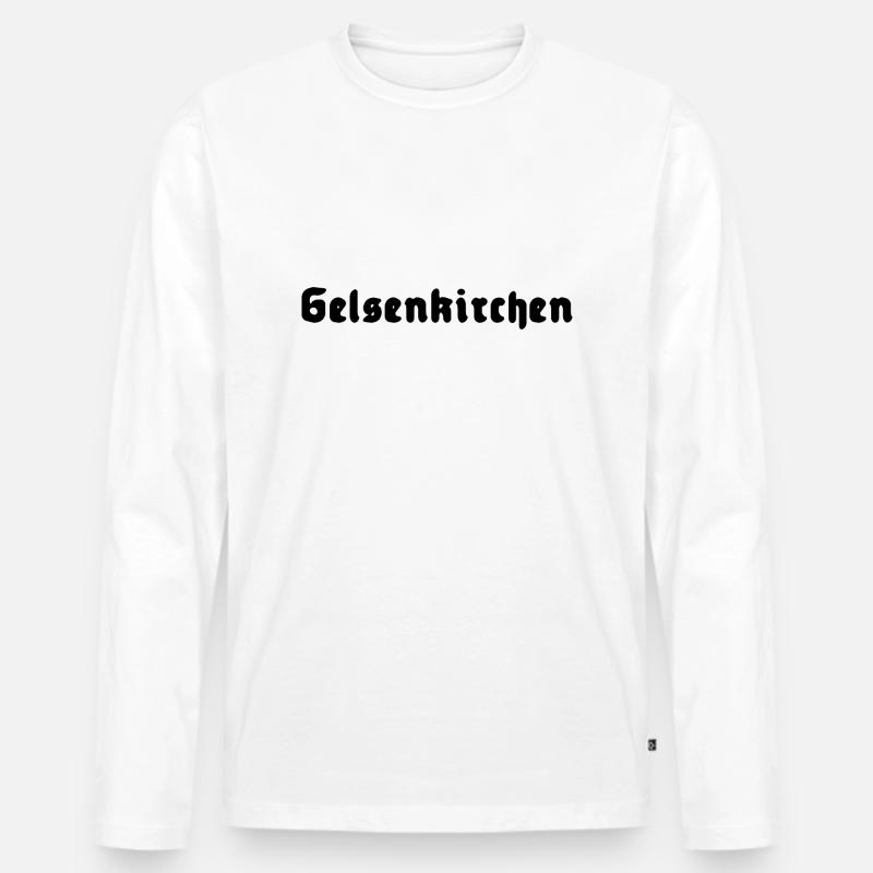 Gelsenkirchen - Männer Premium Bio Langarmshirt - Weiß