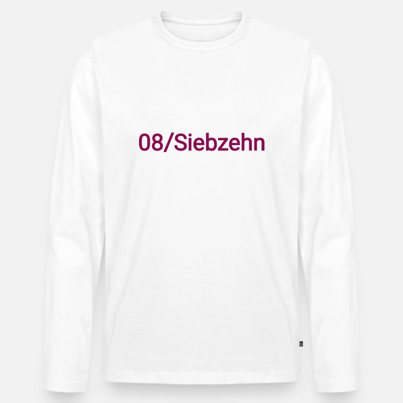 08/ Siebzehn - Männer Premium Bio Langarmshirt - Weiß