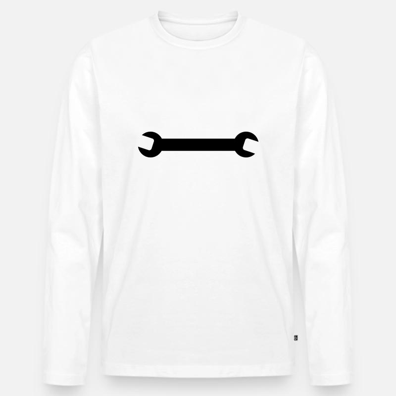 Schlüssel - Männer Premium Bio Langarmshirt - Weiß