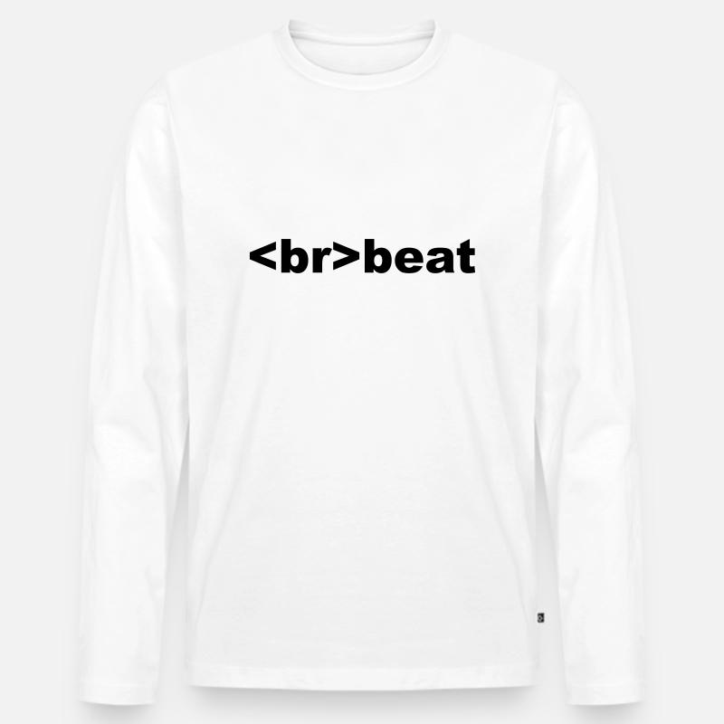 brbeat - Männer Premium Bio Langarmshirt - Weiß