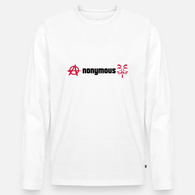 Anonymous - Männer Premium Bio Langarmshirt - Weiß