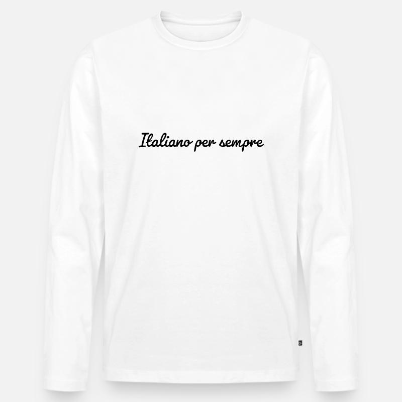 Italiano pro Semper - Männer Premium Bio Langarmshirt - Weiß