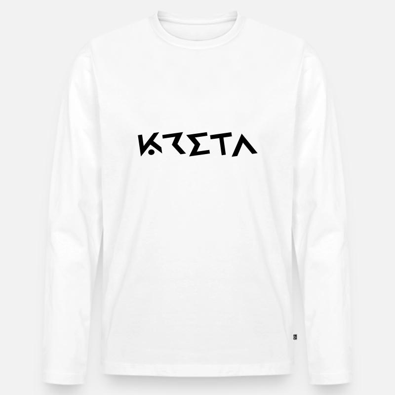 Kreta - Männer Premium Bio Langarmshirt - Weiß