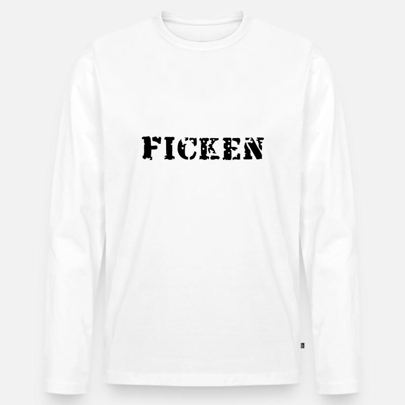 ficken - Männer Premium Bio Langarmshirt - Weiß