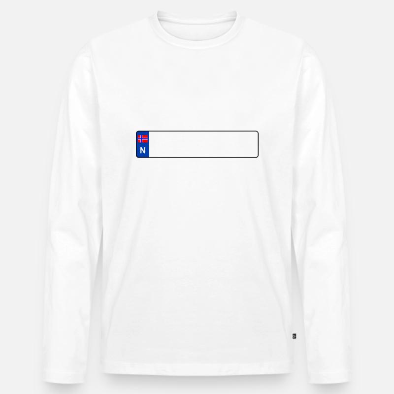 Kennzeichen N - Männer Premium Bio Langarmshirt - Weiß