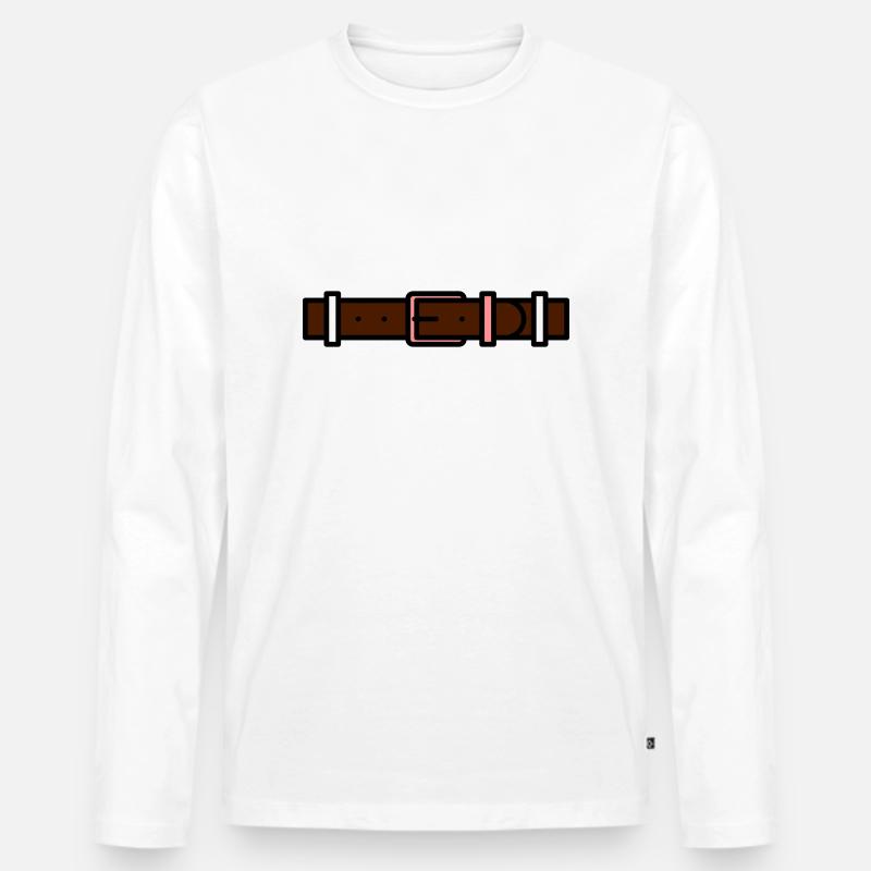gürtel - Männer Premium Bio Langarmshirt - Weiß