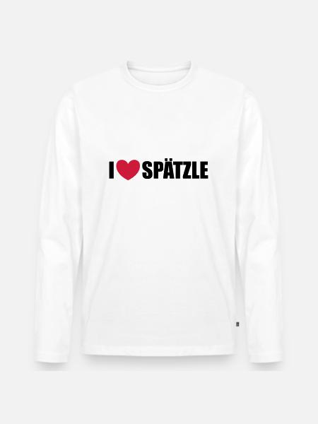 Spätzle - Männer Premium Bio Langarmshirt - Weiß