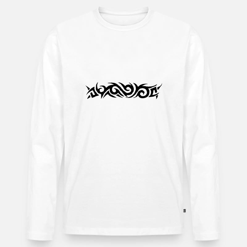 tribal tattoo - Männer Premium Bio Langarmshirt - Weiß