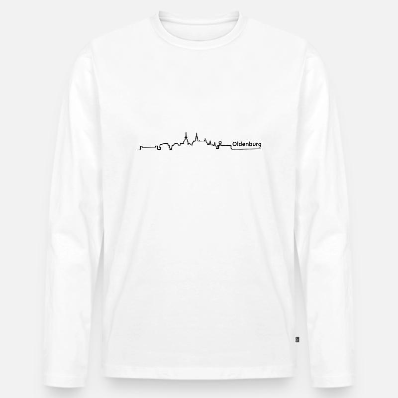 oldenburg skyline - Männer Premium Bio Langarmshirt - Weiß