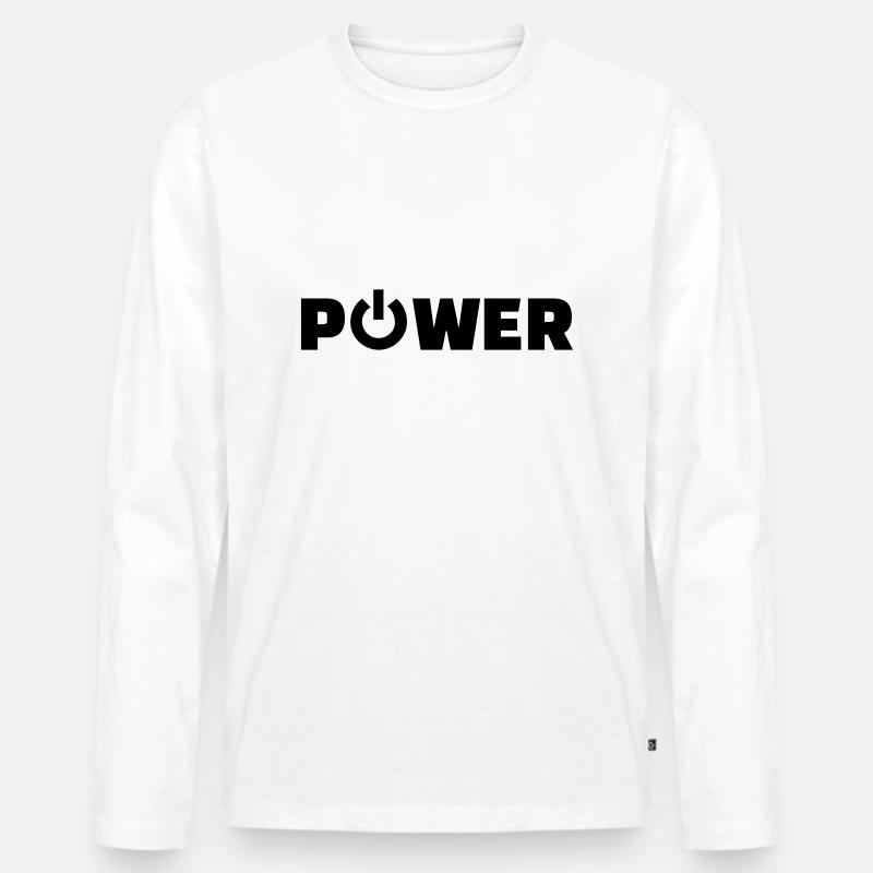 Power - Männer Premium Bio Langarmshirt - Weiß