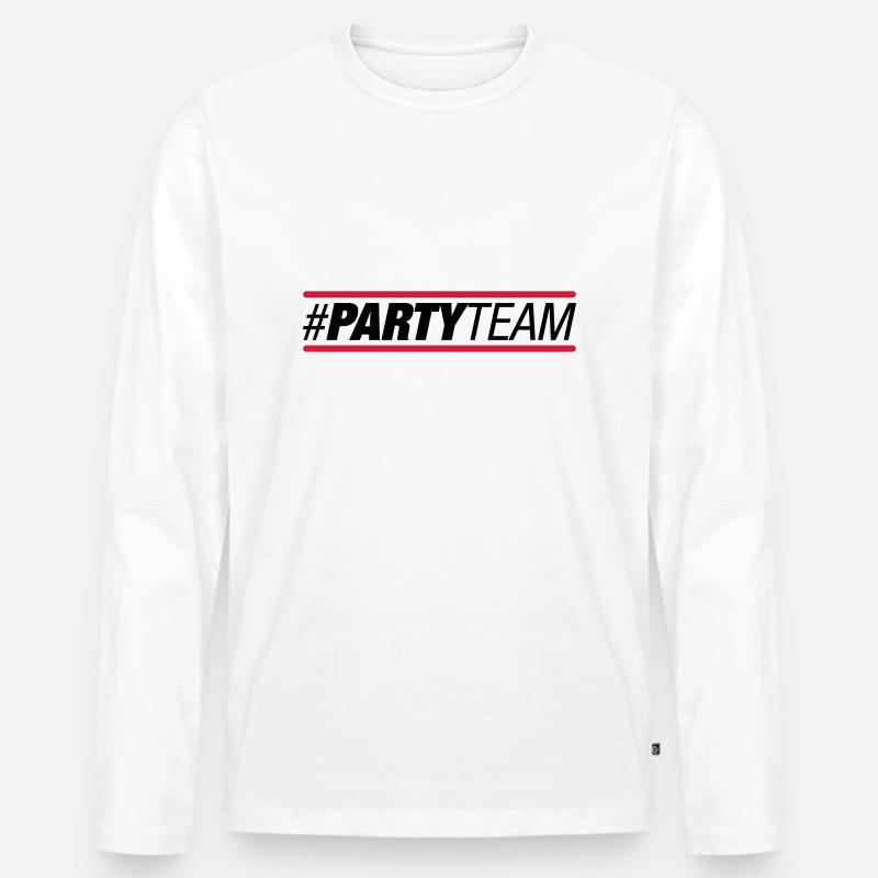 party_team_au2 - Männer Premium Bio Langarmshirt - Weiß
