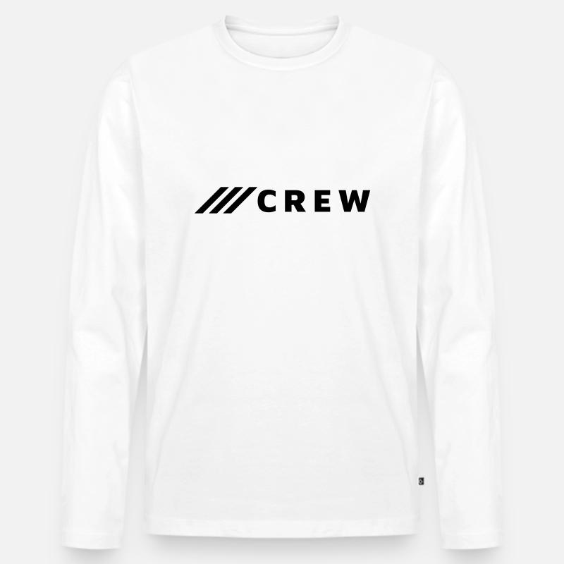 CREW - Männer Premium Bio Langarmshirt - Weiß