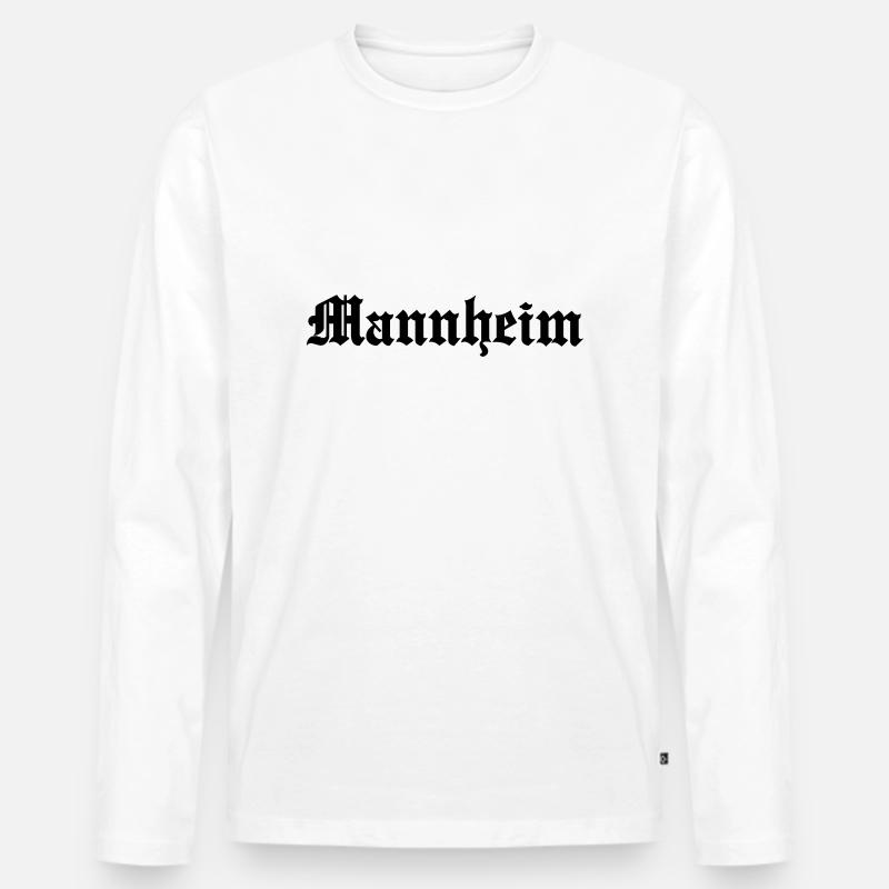 Mannheim - Männer Premium Bio Langarmshirt - Weiß