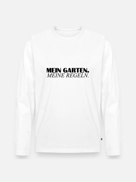 mein garten - Männer Premium Bio Langarmshirt - Weiß