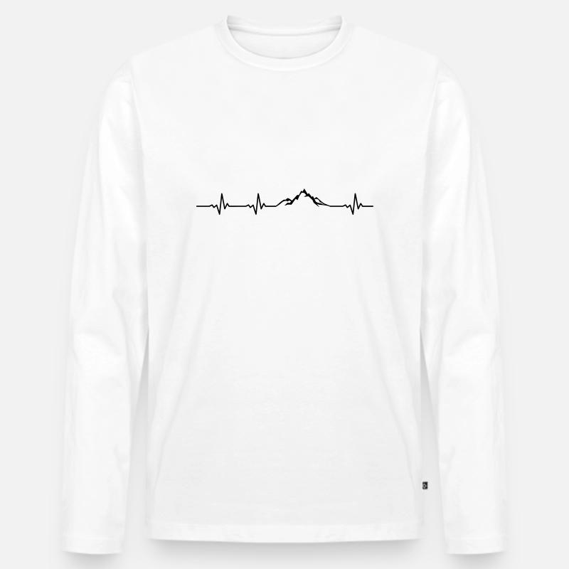Landschaft - Berge Puls - Männer Premium Bio Langarmshirt - Weiß