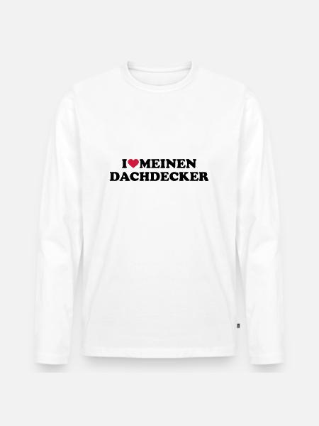 Dachdecker - Männer Premium Bio Langarmshirt - Weiß