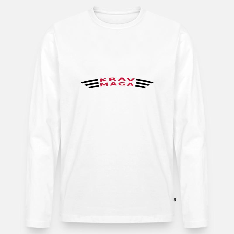 KRAV MAGA curved - Männer Premium Bio Langarmshirt - Weiß