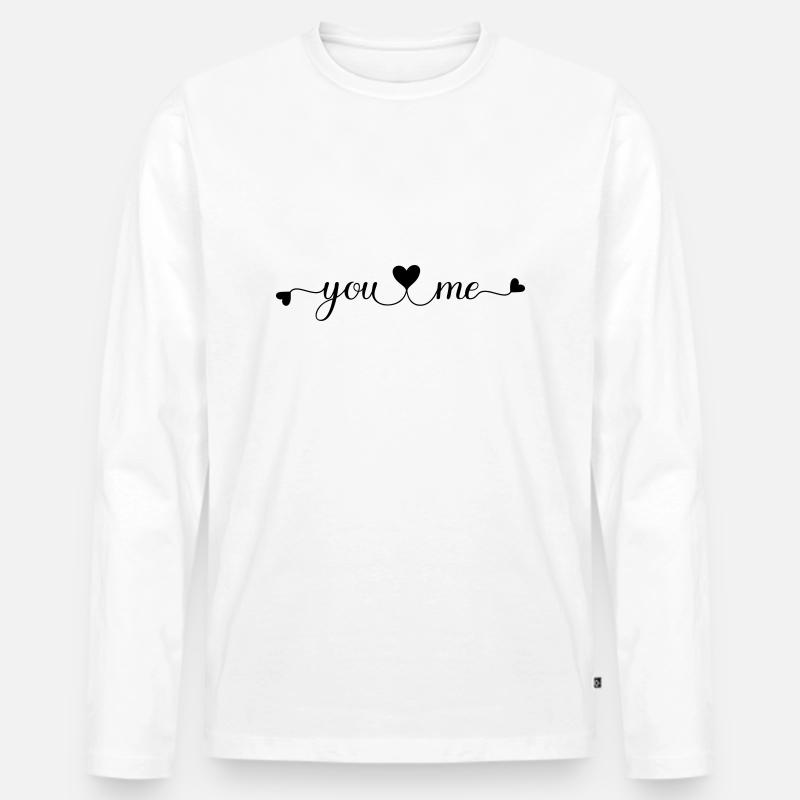 You and Me - Männer Premium Bio Langarmshirt - Weiß