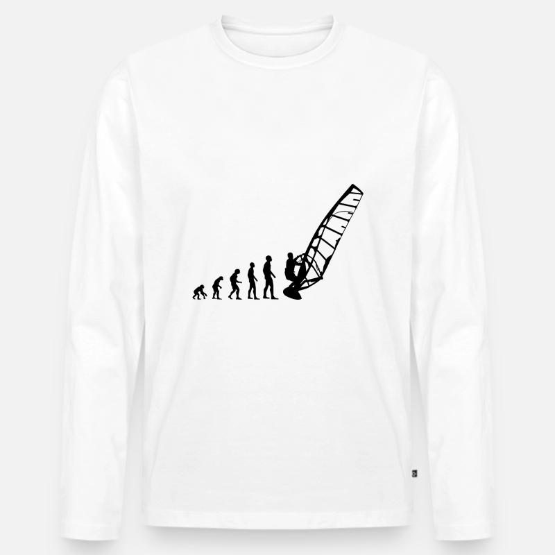 Windsurfer Surfing Windsurfing Windsurfing Evolution - Men's Premium Organic Long Sleeve Shirt - white