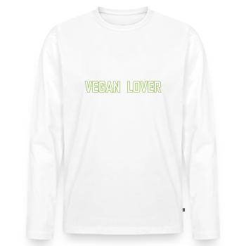 Végétalien Veggie - T-shirt manches longues Premium bio Homme - blanc - Devant - Nico (187cm)