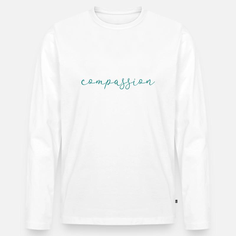 Mitleid - Männer Premium Bio Langarmshirt - Weiß