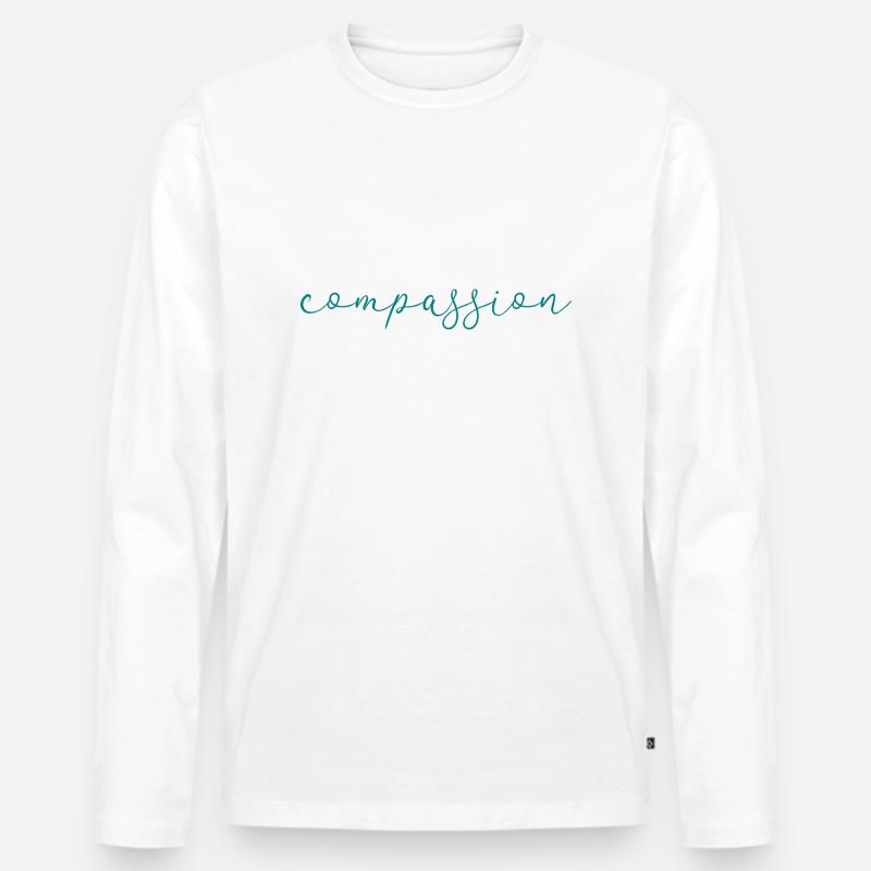 Mitleid - Männer Premium Bio Langarmshirt - Weiß