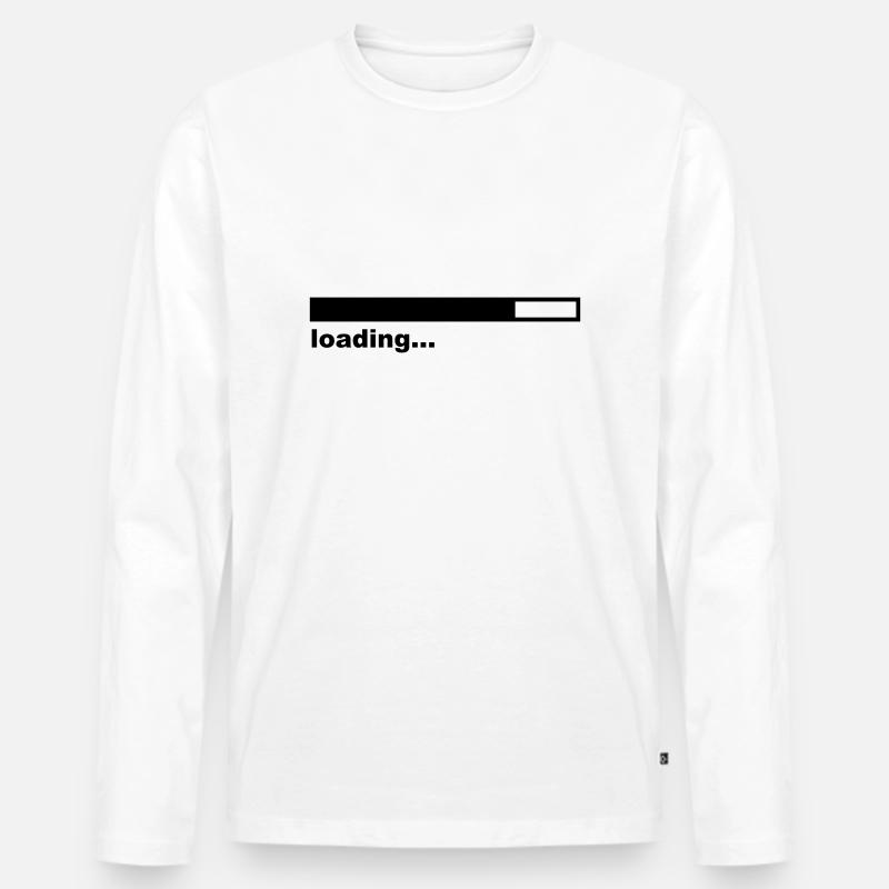 Loading - Ladebalken - Internet - Spiel - Männer Premium Bio Langarmshirt - Weiß