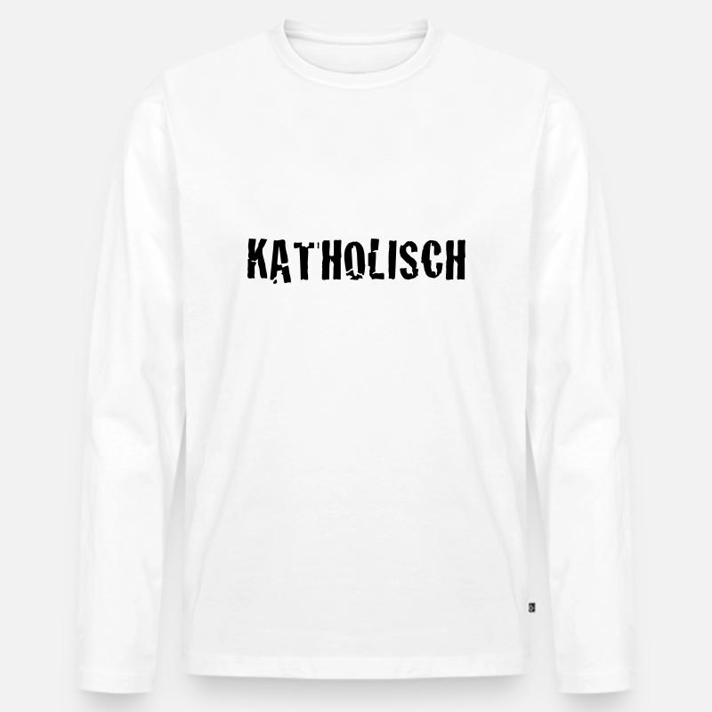 katholisch - Männer Premium Bio Langarmshirt - Weiß