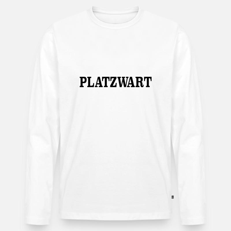 Platzwart - Männer Premium Bio Langarmshirt - Weiß
