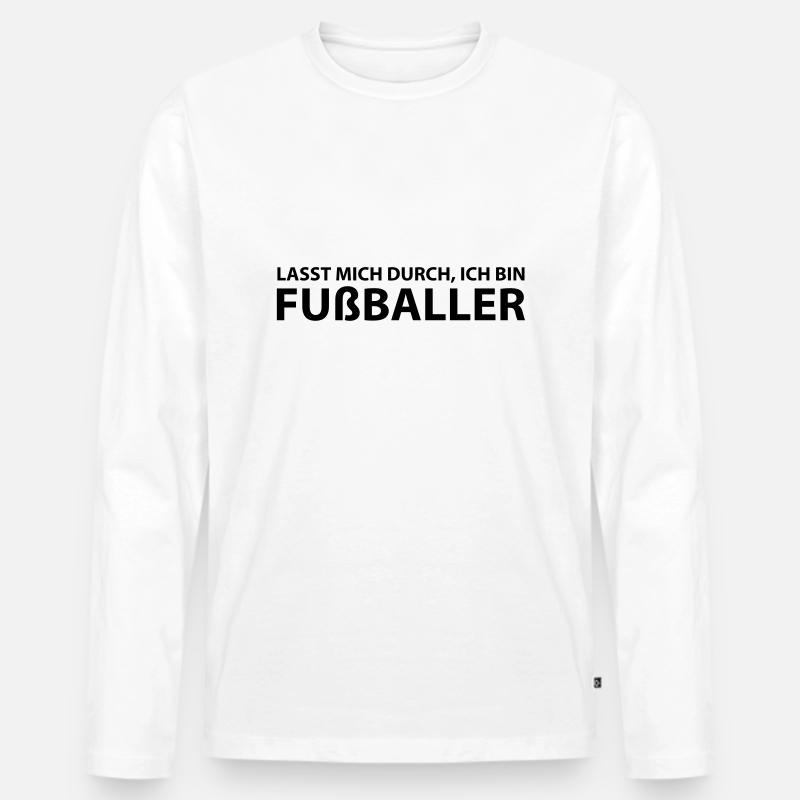 fussballer - Männer Premium Bio Langarmshirt - Weiß