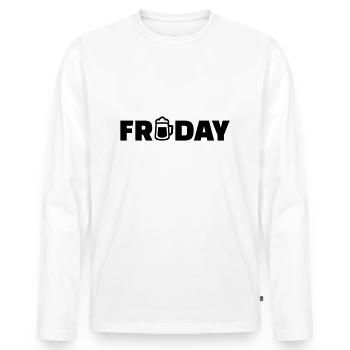 Friday - T-shirt manches longues Premium bio Homme - blanc - Devant - Nico (187cm)