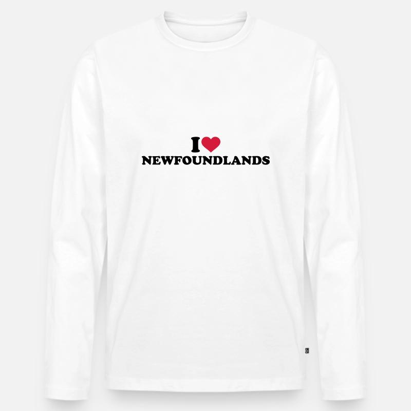 Neufundländer - Männer Premium Bio Langarmshirt - Weiß