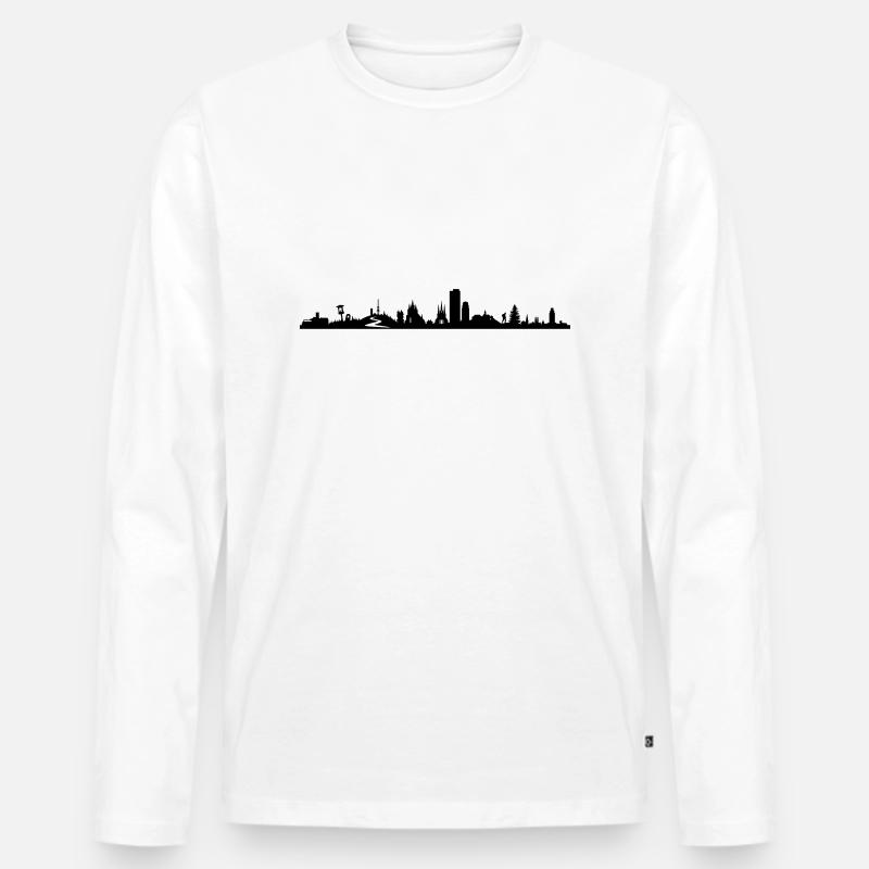 Skyline - Thüringen - Männer Premium Bio Langarmshirt - Weiß