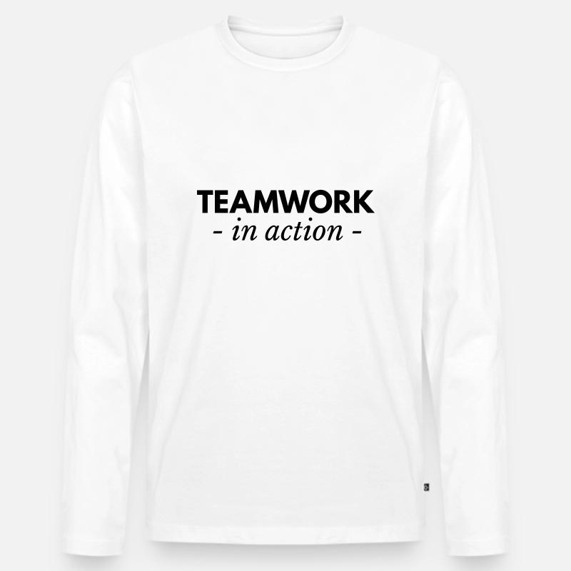 teamwork - Männer Premium Bio Langarmshirt - Weiß