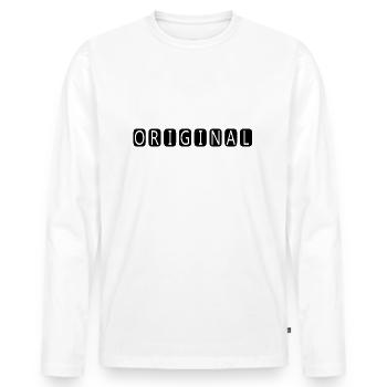original - Männer Premium Bio Langarmshirt - Weiß - Vorne - Nico (187cm)