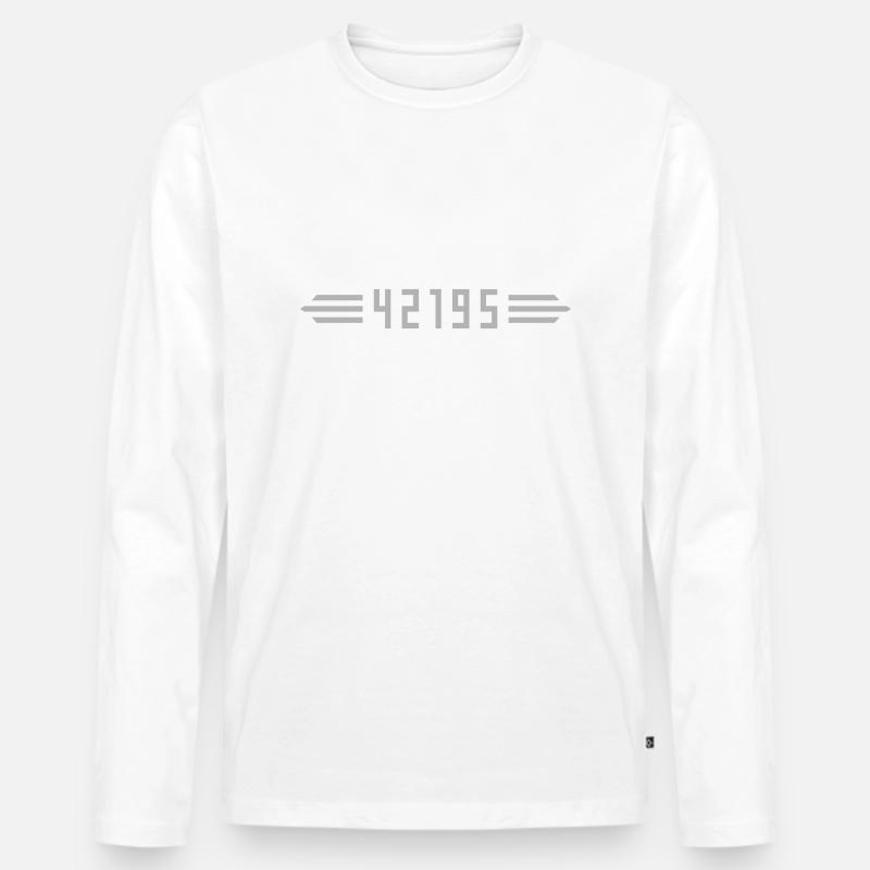 Marathon 42195 Meter - Männer Premium Bio Langarmshirt - Weiß