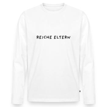Reiche Eltern - Männer Premium Bio Langarmshirt - Weiß - Vorne - Nico (187cm)