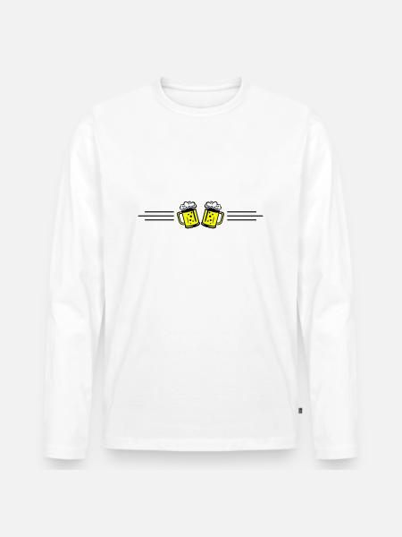 Beer Line Icon - Men's Premium Organic Long Sleeve Shirt - white