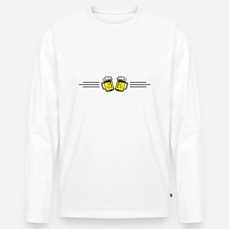 Bier Linie Symbol - Männer Premium Bio Langarmshirt - Weiß